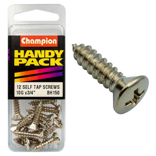 Champion Auto Parts — Champion Self Tapping Screw Pack 10G x 3/4in. — part number BH150