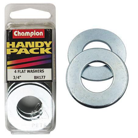 Champion Auto Parts — Champion Zinc Plated Steel Flat Washer – 3/4in x 1-1/2in x 14 Gauge — part number BH177