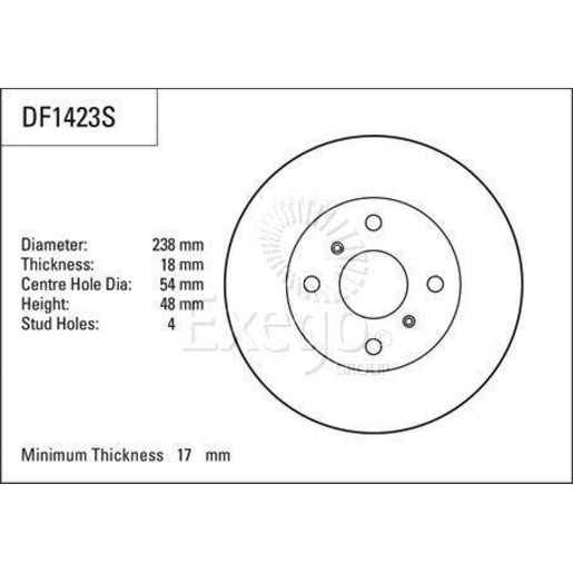 TRW — TRW Disc Brake Rotor DF1423S — part number DF1423S