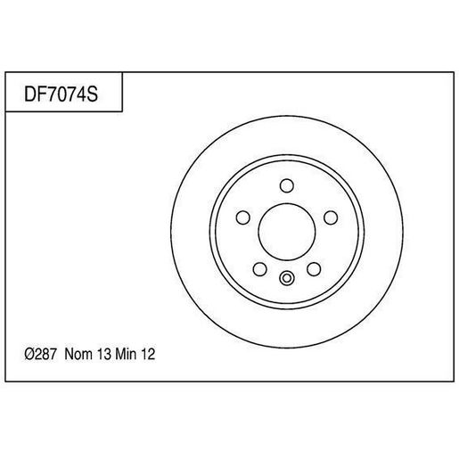 TRW — TRW Disc Brake Rotor 287mm x 12 Min — part number DF7074S