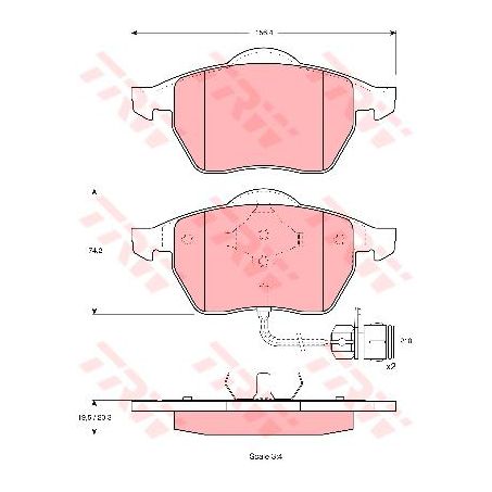 TRW — TRW Brake Pads Set Inc. Wear Sensor (DB1404) — part number GDB1049