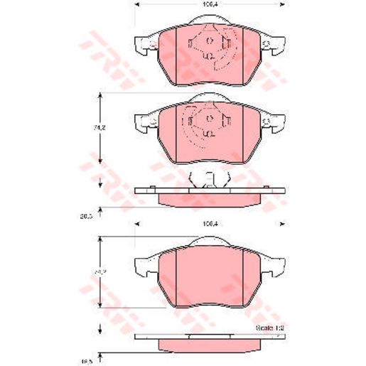 TRW — TRW Brake Pads Set (DB1401) — part number GDB1275