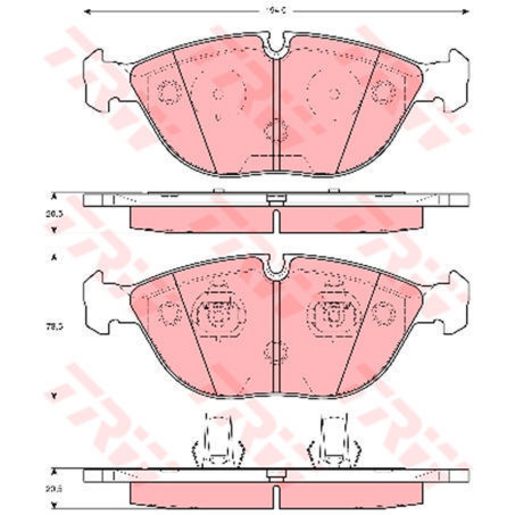 TRW — TRW Brake Pads Set (DB1408) — part number GDB1285
