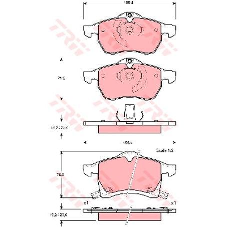 TRW — TRW Brake Pads Set (DB1510) — part number GDB1350
