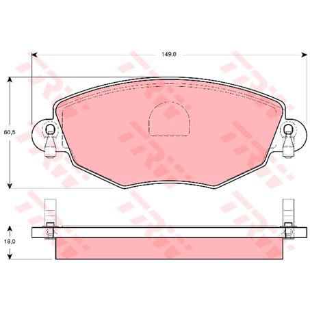 TRW — TRW Brake Pads Set (DB1479) — part number GDB1434