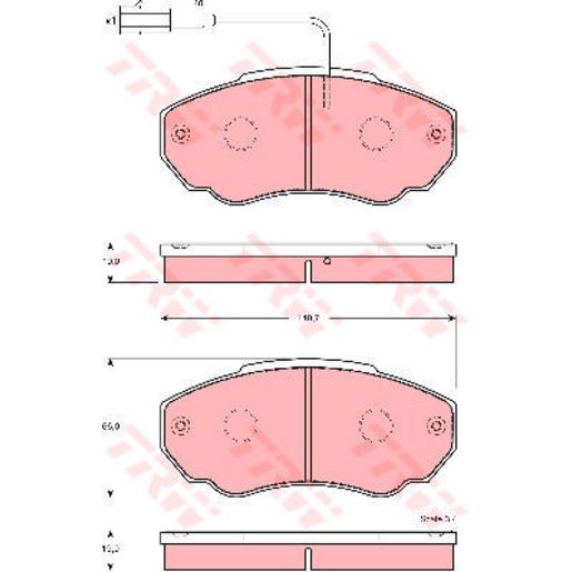 TRW — TRW Brake Pads Set Inc. Wear Sensor — part number GDB1517