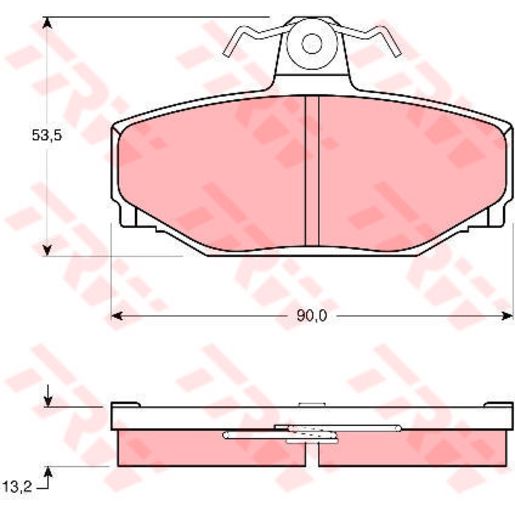 TRW — TRW Electric Blue EV Hybrid Brake Pad Set Inc. Wear Sensor (DB2383) — part number GDB442