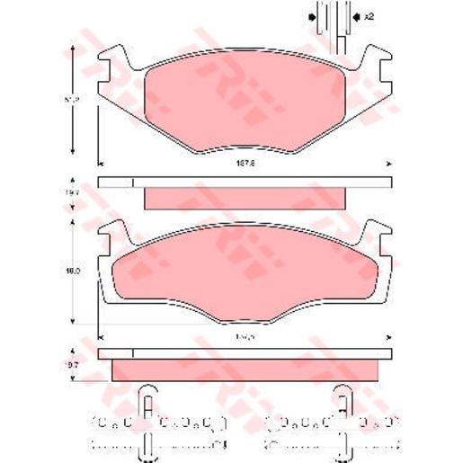 TRW — TRW Brake Pads Set (DB400) — part number GDB454