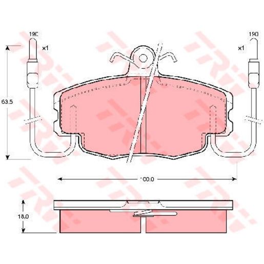 TRW — TRW Brake Pads Set Inc. Wear Sensor (DB270) — part number GDB807
