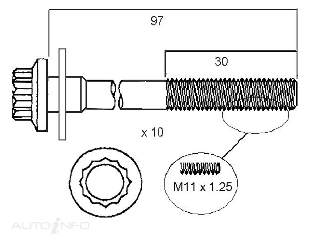 Permaseal — Permaseal Cylinder Head Bolt - Ford Falcon EA-AU — part number HBS072