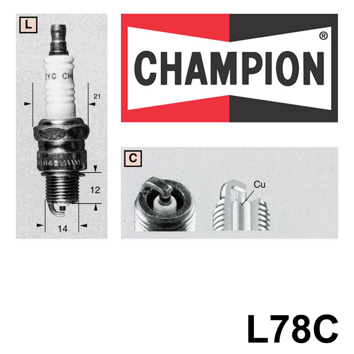 CHAMP — Champion Marine / Motorcycle Spark Plug — part number L78C