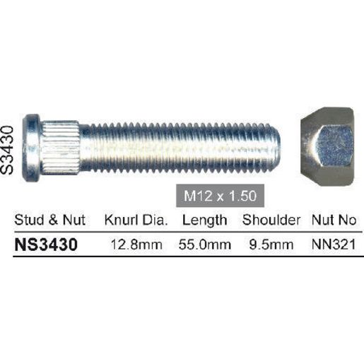 Nice — Nice Products Wheel Stud — part number NS3430
