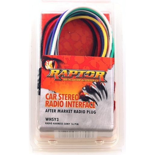 RAPTCA — Raptor Radio Harness - Sony 16-pin — part number WHSY3