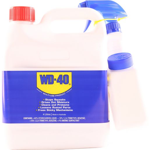 Wd-40 — WD40 Multi Purpose Lubricant 4Ltr & Sprayer Applicator — part number WD62108