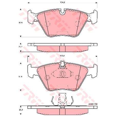 TRW — TRW Brake Pads Set — part number GDB1404