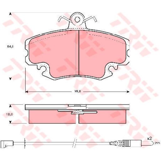 TRW — TRW Brake Pad Set Inc. Wear Sensor — part number GDB400