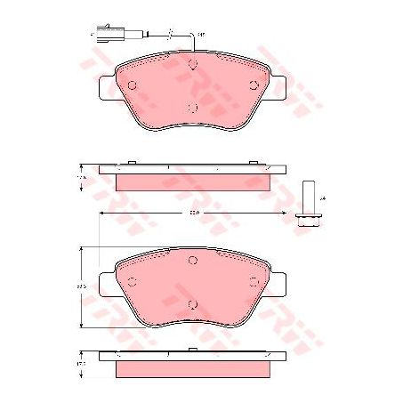 TRW — TRW Brake Pads Set Inc. Wear Sensor (DB1712) — part number GDB1482
