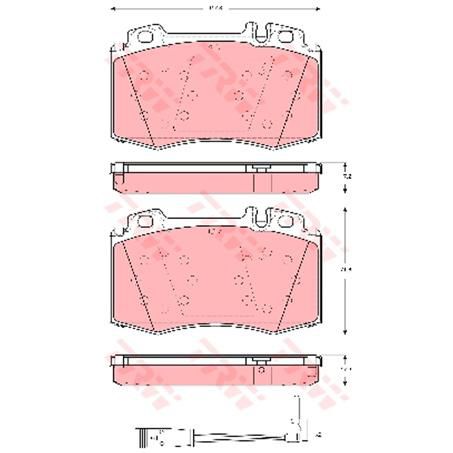 TRW — TRW Brake Pads Set Inc. Wear Sensor — part number GDB1543