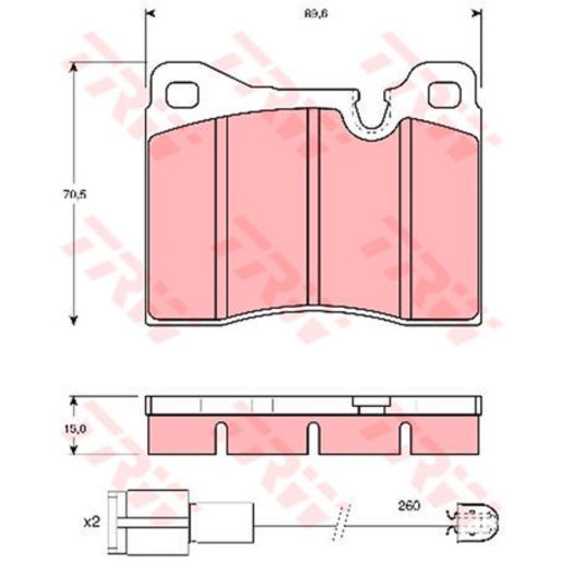 TRW — TRW Brake Pad Set Inc. Wear Sensor (DB161) — part number GDB270
