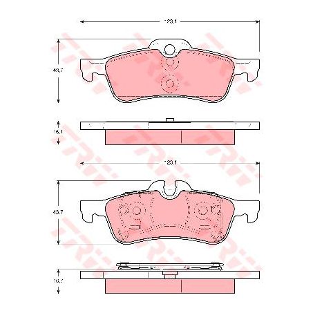TRW — TRW Brake Pads Set (DB1687) — part number GDB1561