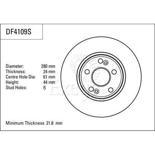 TRW — TRW Disc Brake Rotor DF4109S — part number DF4109S