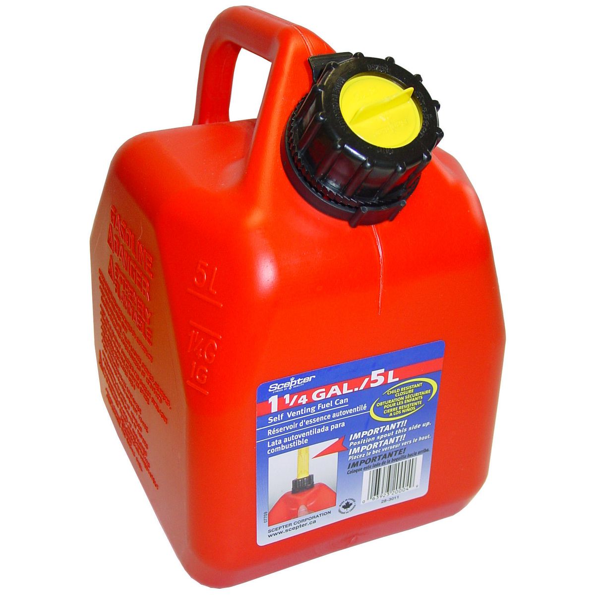 SCEPTER — Scepter Plastic Fuel Can 5 litre — part number AB5