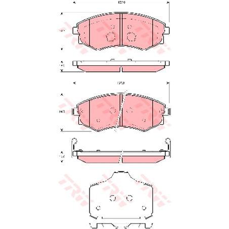TRW — TRW Brake Pads Set (DB1167) — part number GDB3365