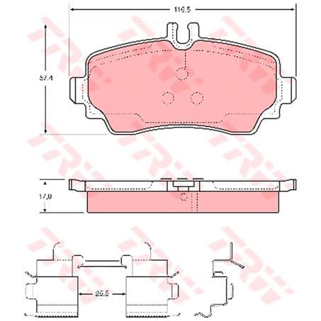 TRW — TRW Brake Pads Set (DB2021) — part number GDB1293