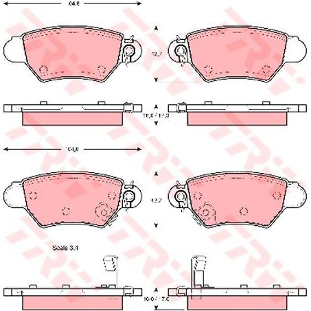 TRW — TRW Brake Pads Set — part number GDB1352