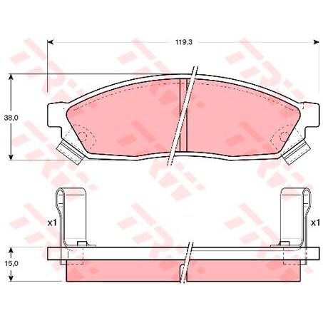 TRW — TRW Brake Pad Set (DB208W) — part number GDB1038