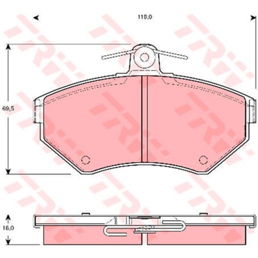 TRW — TRW Brake Pads Set (DB1400) — part number GDB1437