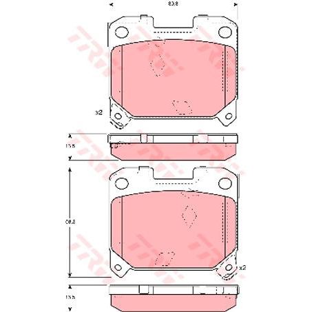 TRW — TRW Brake Pad Set Inc. Wear Sensor — part number GDB3105