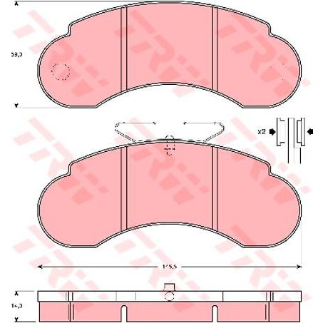 TRW — TRW Brake Pads Set — part number GDB950