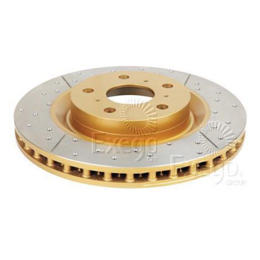 DBA Brakes — DBA Street Gold Cross-Drilled & Slotted Disc Brake Rotor — part number DBA541X