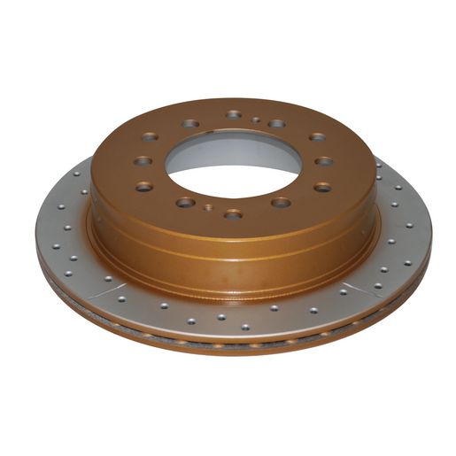 DBA Brakes — DBA Street Gold Cross-Drilled & Slotted Disc Brake Rotor — part number DBA793X