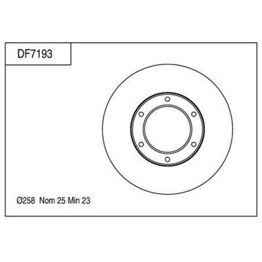 TRW — TRW Disc Brake Rotor 258mm x 23 min — part number DF7193S