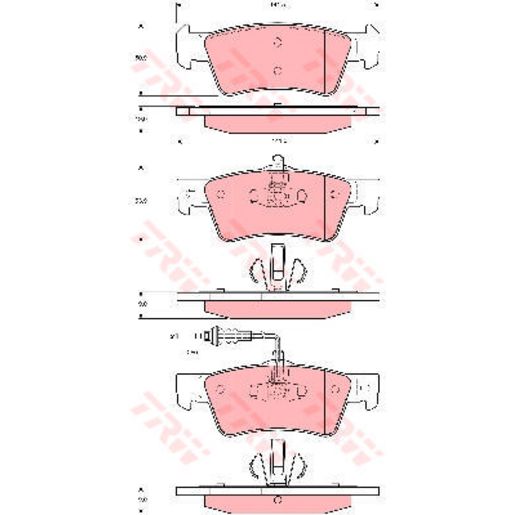 TRW — TRW Electric Blue EV Hybrid Brake Pad Set Inc. Wear Sensor (DB2383) — part number GDB1671