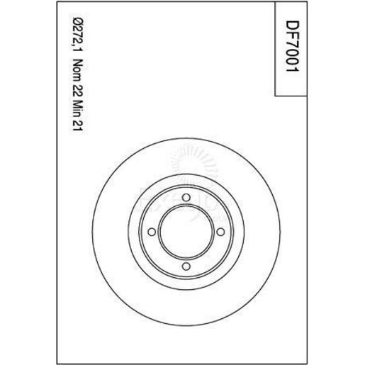 TRW — TRW Brake Rotor 272.1mm x 21 Min — part number DF7001S