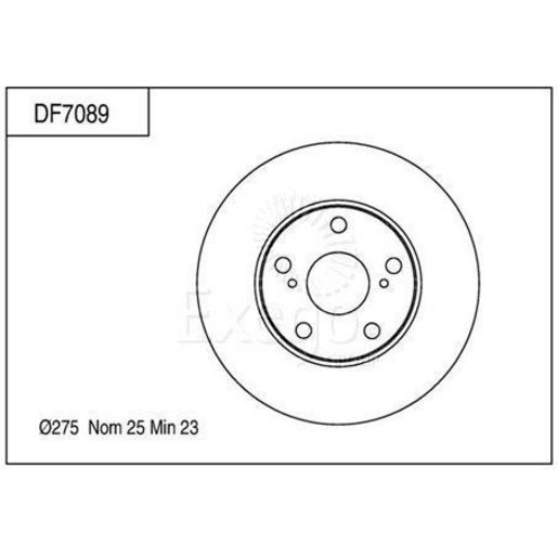 TRW — TRW Disc Brake Rotor 275mm x 23 Min — part number DF7089S