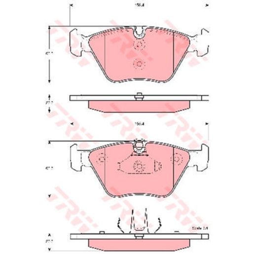 TRW — TRW Brake Pad Set (DB1364/DB1131) — part number GDB1577