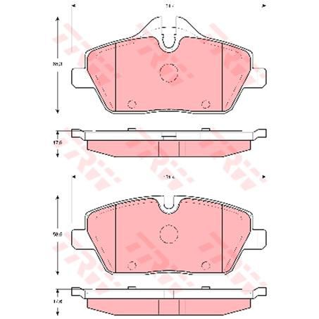 TRW — TRW Brake Pads Set (DB1782) — part number GDB1611