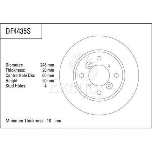 TRW — TRW Disc Brake Rotor DF4435S — part number DF4435S