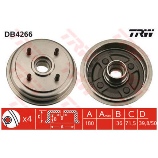 TRW — BRAKE DRUM — part number DB4266