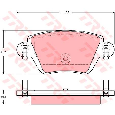 TRW — TRW Brake Pads Set (DB1697) — part number GDB1525