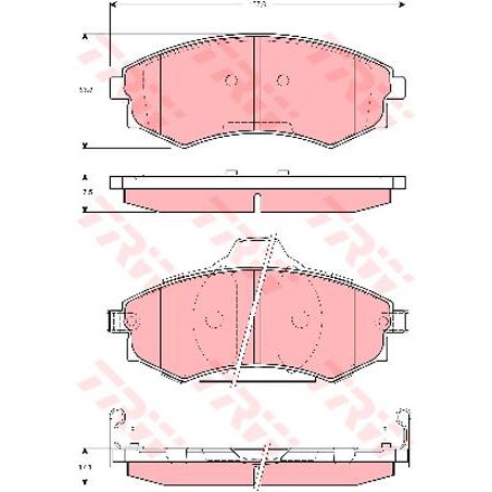 TRW — TRW Brake Pads Set (DB1167) — part number GDB3283