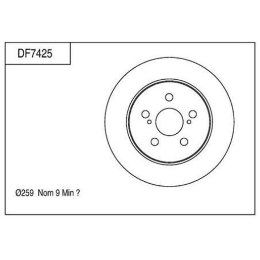 TRW — TRW Disc Brake Rotor DF7425S — part number DF7425S