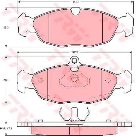 TRW — TRW DTEC Ceramic Brake Pads Set (DB1275) — part number GDB1040DT