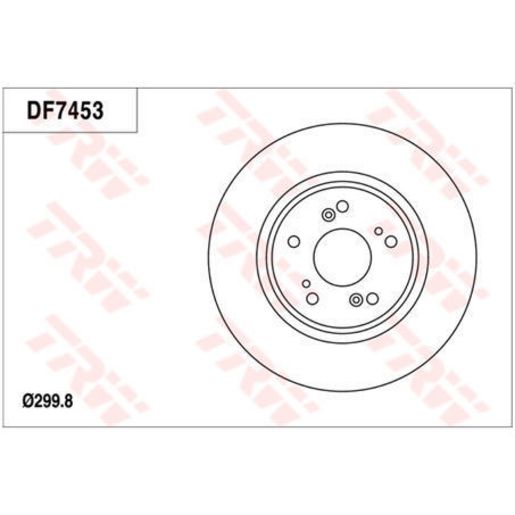TRW — TRW Brake Rotor 299.8mm x 26 Min — part number DF7453S