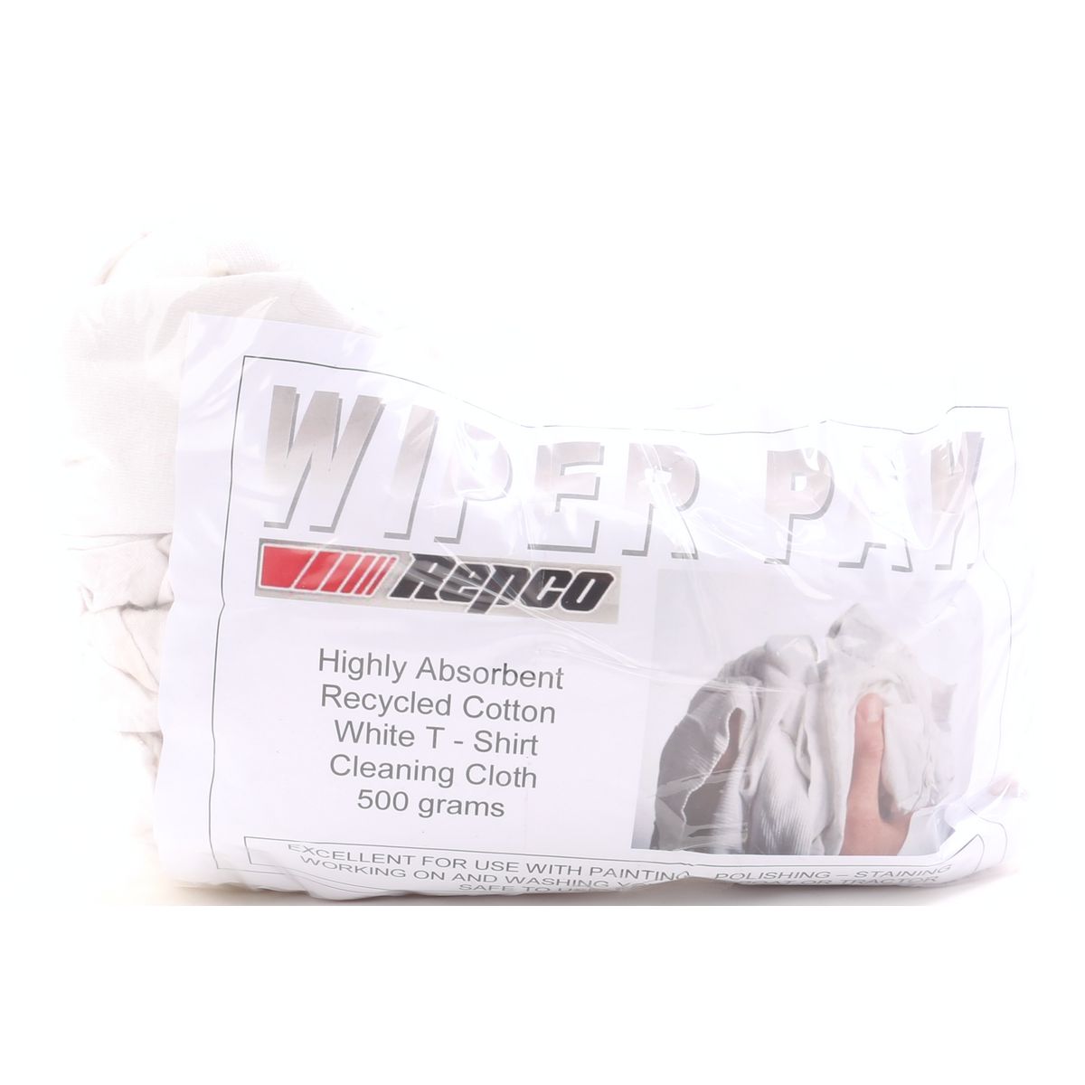 Rags — White Shirt Rags 500g — part number WIPERPAKW