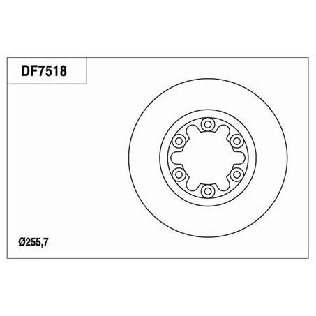 TRW — TRW Disc Brake Rotor 255.5mm x 22 Min — part number DF7518S